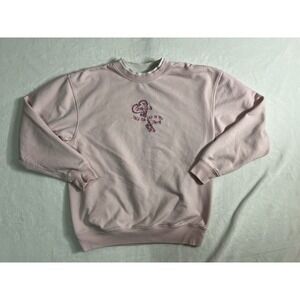 M.E. Sportswear Pullover Sweatshirt Pink Grandkids Heart Embroidered Women's L